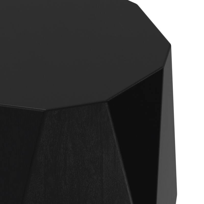 Simpli Home Judson MANGO WOOD 15" Wide Polygon Contemporary Side Table in Black & Fully Assembled - 15 inch Wide