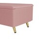 preview thumbnail 10 of 20, Queen Pink Corduroy Bed with Storage Ottoman