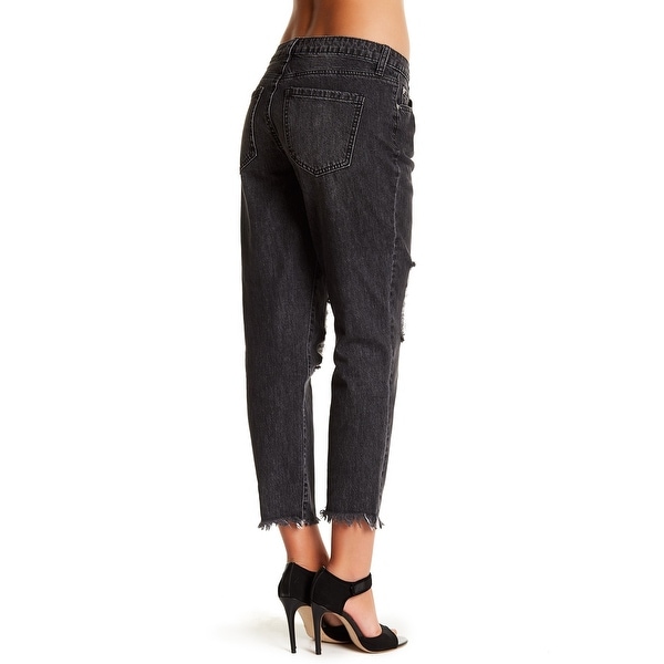 womens black capri jeans