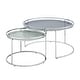 preview thumbnail 7 of 7, Elema Glam Chrome Glass Top 2-Piece Nesting Tables Set by Furniture of America