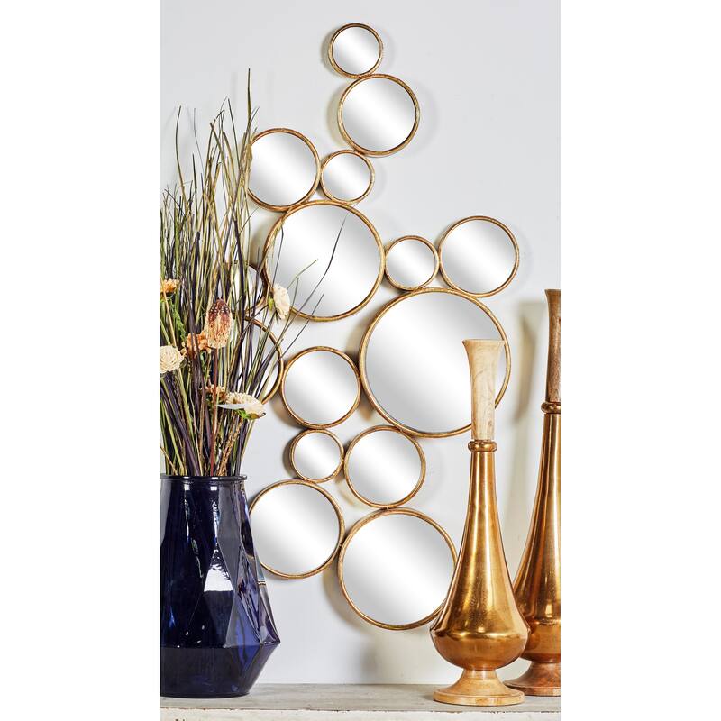 CosmoLiving by Cosmopolitan Gold Metal Bubble Cluster Room Wall Mirror