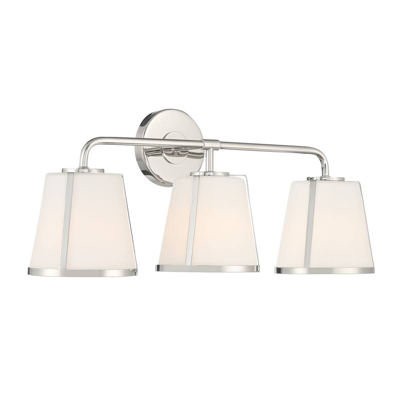 Fulton 3 Light Polished Nickel Bathroom Vanity - 23.25'' W x 9.25'' H x 7.5'' D