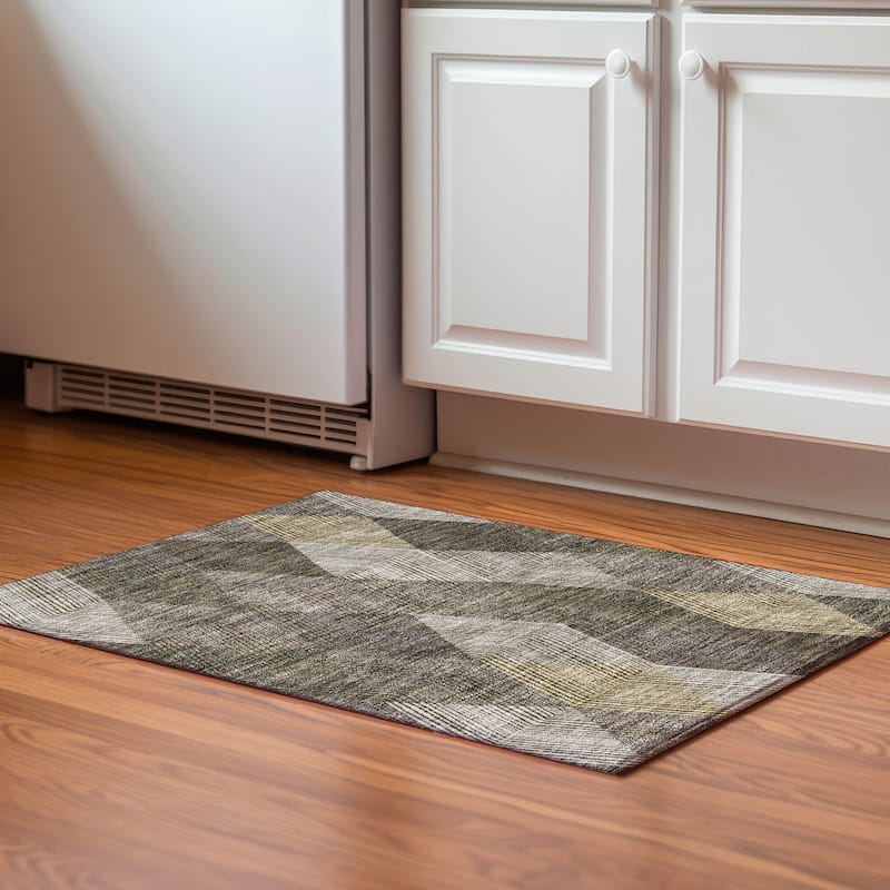 Premium Washable Super Soft Modern Fusion Mayfield Rug - Brown - 1'8" x 2'6"