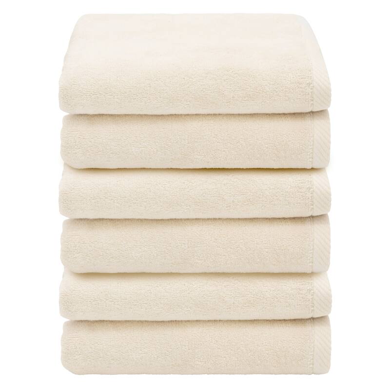 Authentic Hotel and Spa 100% Turkish Cotton Ediree Hand Towels - Set of 6 - Beige