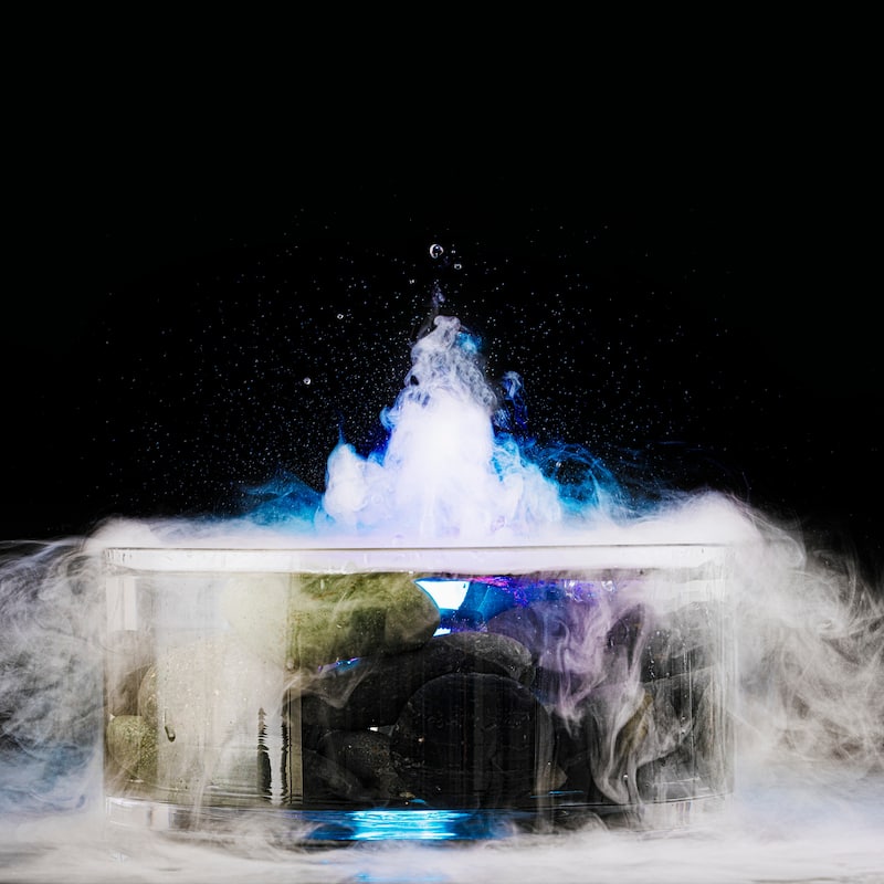 Alpine Corporation Single Jet Pond Fogger with Floating Ring and 12 LED Lights with Transformer Outdoor Decor Accessory