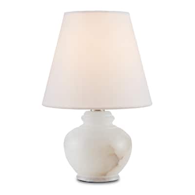 Currey & Company Piccolo White Mini Table Lamp - 9"h x 6"dia