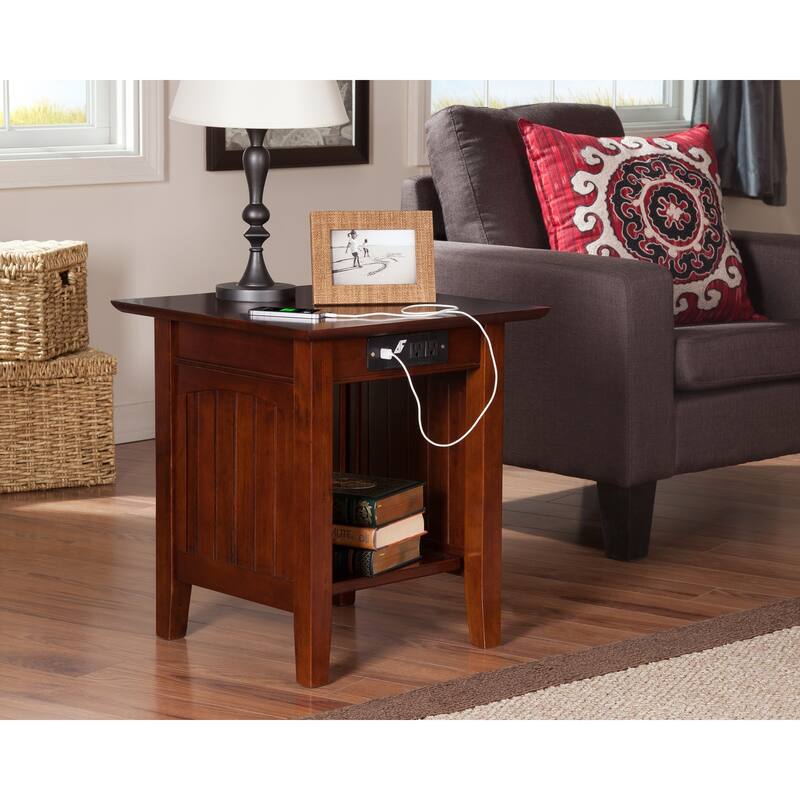 AFI Nantucket End Table Set of 2 with Built-in Charger