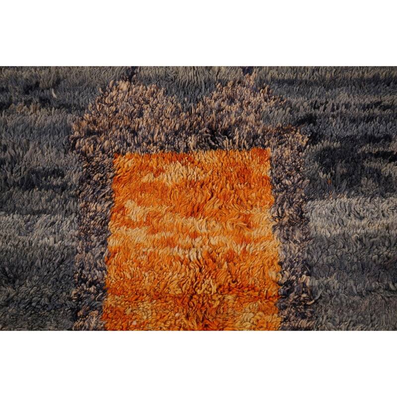 Gray Geometric Moroccan Oriental Area Rug Handmade Wool Carpet - 9'0" x 12'3"