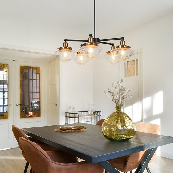 Black and gold mid century modern chandelier hotsell