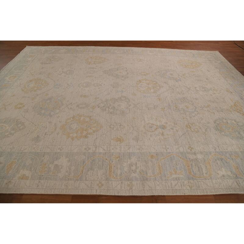 Floral Oushak Turkish Area Rug Hand-knotted Wool Carpet - 8'8"x 11'10"