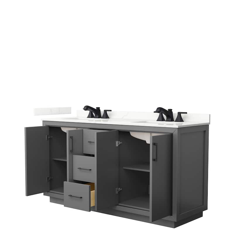 Icon 66-inch Double Vanity, Quartz Top