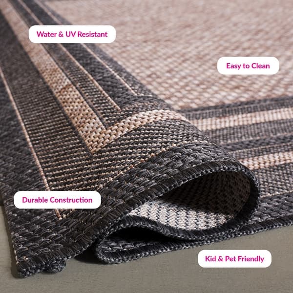 dimension image slide 2 of 10, SAFAVIEH Courtyard Vickie Indoor/ Outdoor Waterproof Patio Backyard Rug