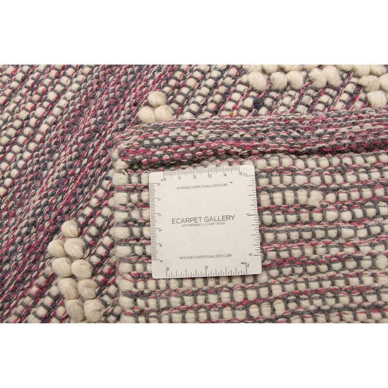 ECARPETGALLERY Braid weave Sienna Pink Wool Rug - 5'11 x 9'2