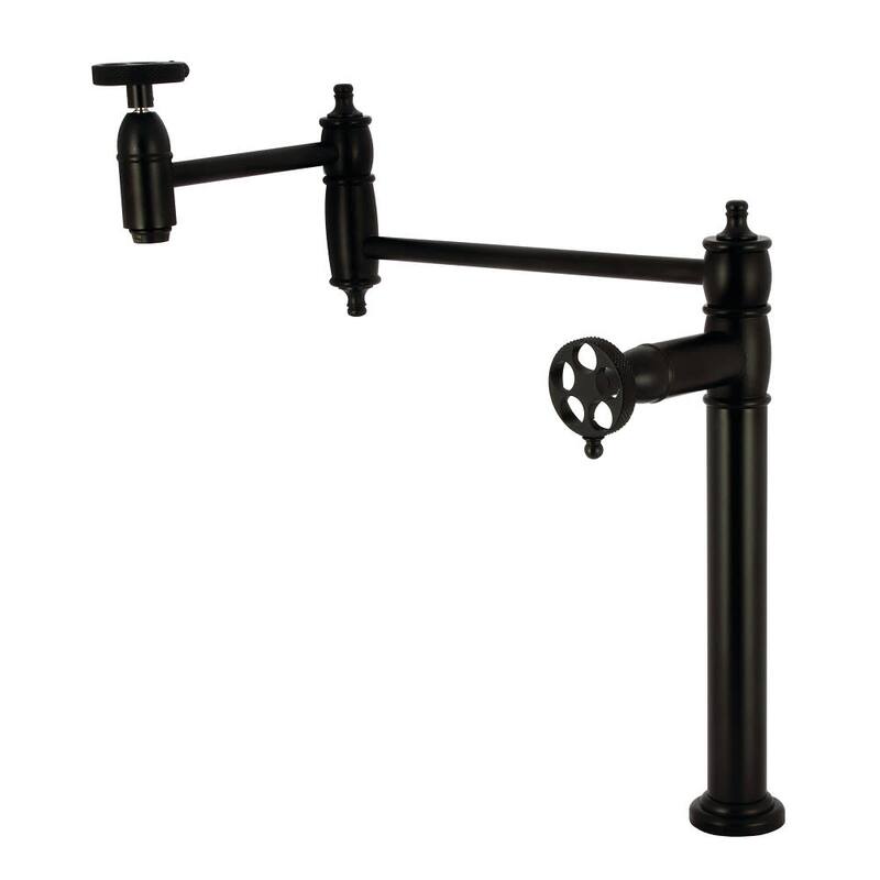 Kingston Brass KS370.RKX Webb 3 GPM Single Hole Pot Filler - Matte Black