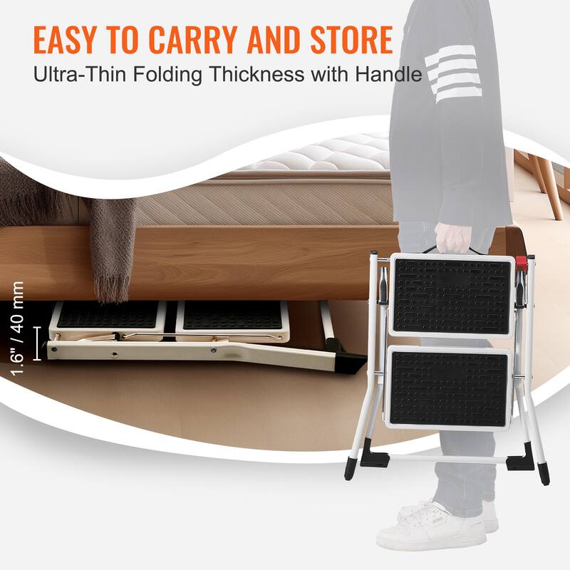 Step Stool Non-Slip Sturdy Step Ladders for Office, RVs, Pets, Bathrooms,Bedrooms