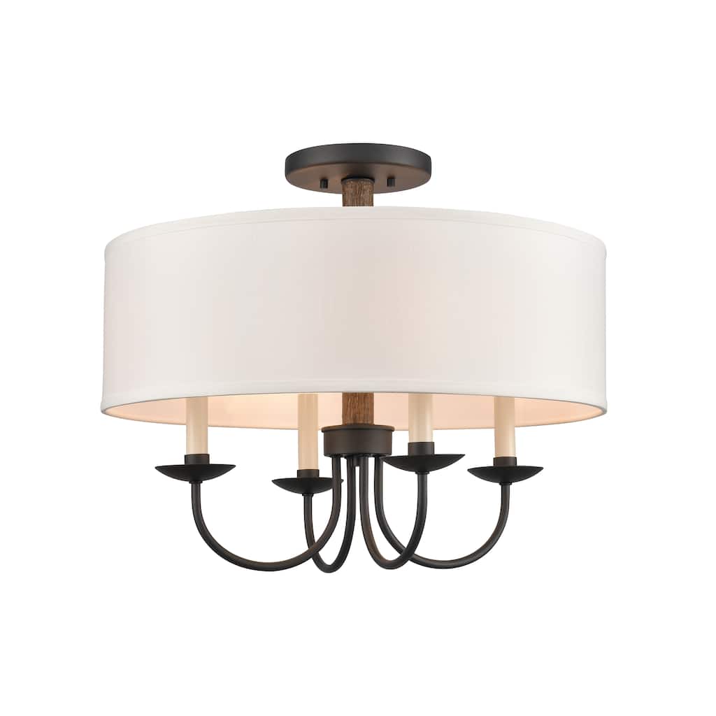 Elk Home Neville 20'' Wide 4-Light Semi Flush Mount - Charcoal Black