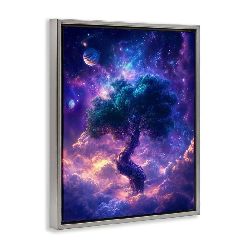Stupell Tree Of Life Through Clouds Framed Floater Canvas Wall Art Design By Wumples