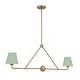 preview thumbnail 2 of 3, Xavier 2 Light Vibrant Gold and Green Chandelier - 42"W x 15"H x 6"D