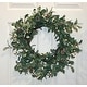 preview thumbnail 4 of 2, 21" Artificial Christmas Mistletoe Wreath with White Berries - 21