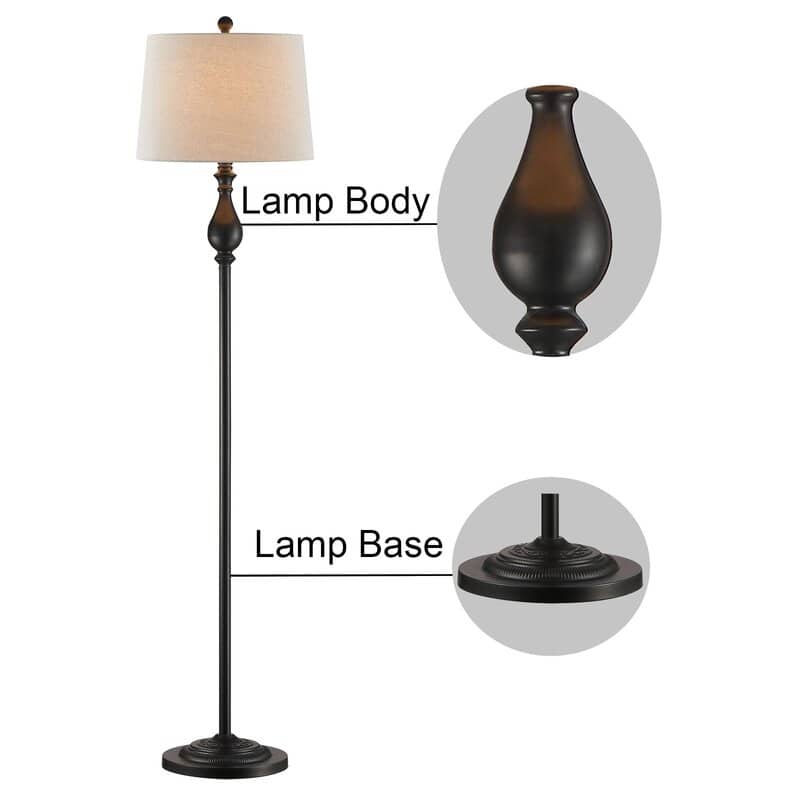 Maxax 62.5" Black Metal Traditional Floor Lamp