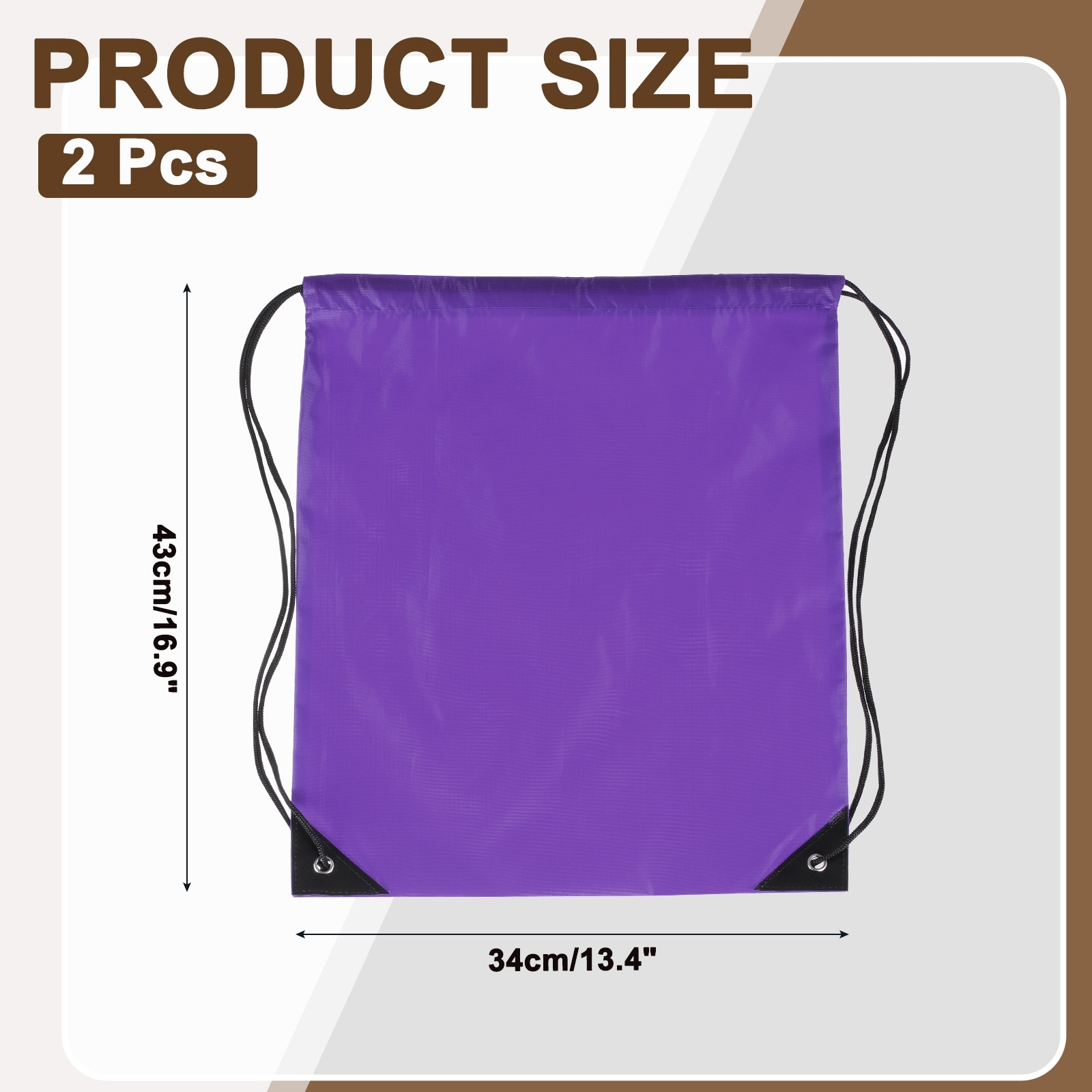 Drawstring Backpack, Polyester Draw String Backpack - 13.4"x16.9"