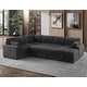 preview thumbnail 5 of 19, Modern Corduroy Sectional With Storage Chaise Lounge