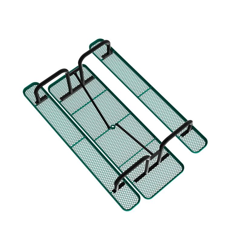 Commercial Grade Expanded Mesh Metal Outdoor Picnic Table with Anchors