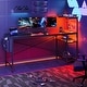 preview thumbnail 2 of 54, 61" Gaming Desk Computer Desk with LED Lights Storage Shelves and Side Bag Home Office Desk