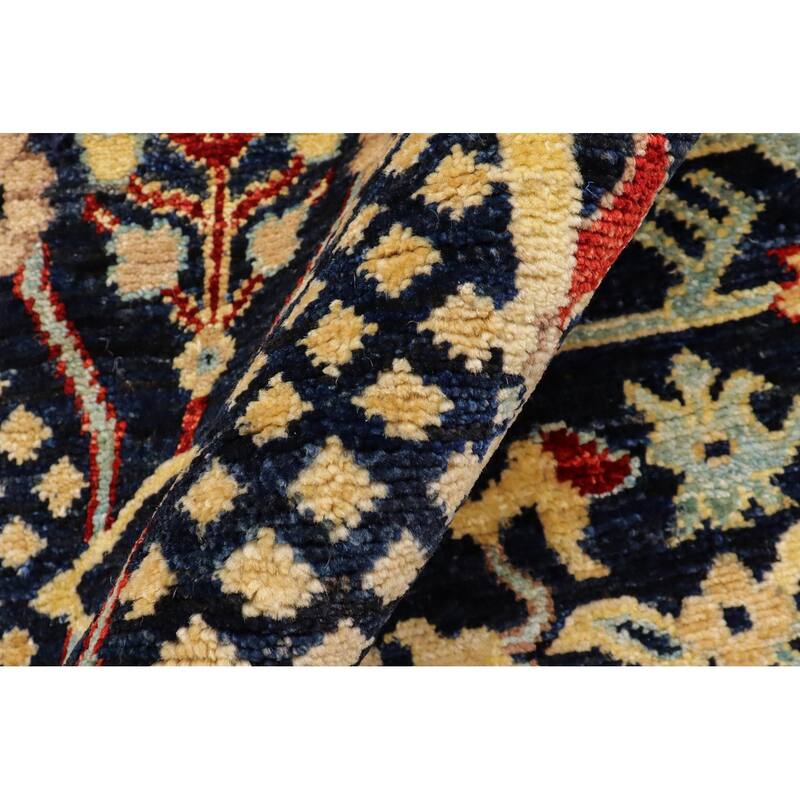 Southwestern Heriz Ziegler Finley Blue Tan Hand-Knotted Rug - 4'2'' x 6'1''