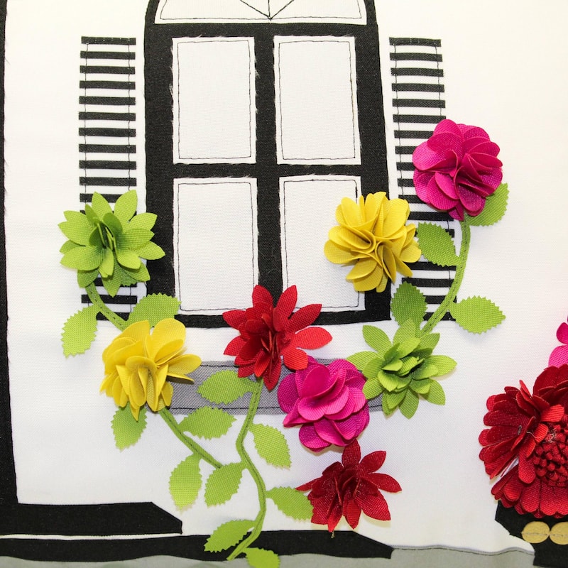 Edie At Home Dimensional Flowers Home Indoor/Outdoor Decorative Throw Pillow