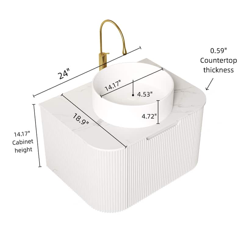 Wall-Mounted Floating Bathroom Vanity with Sink