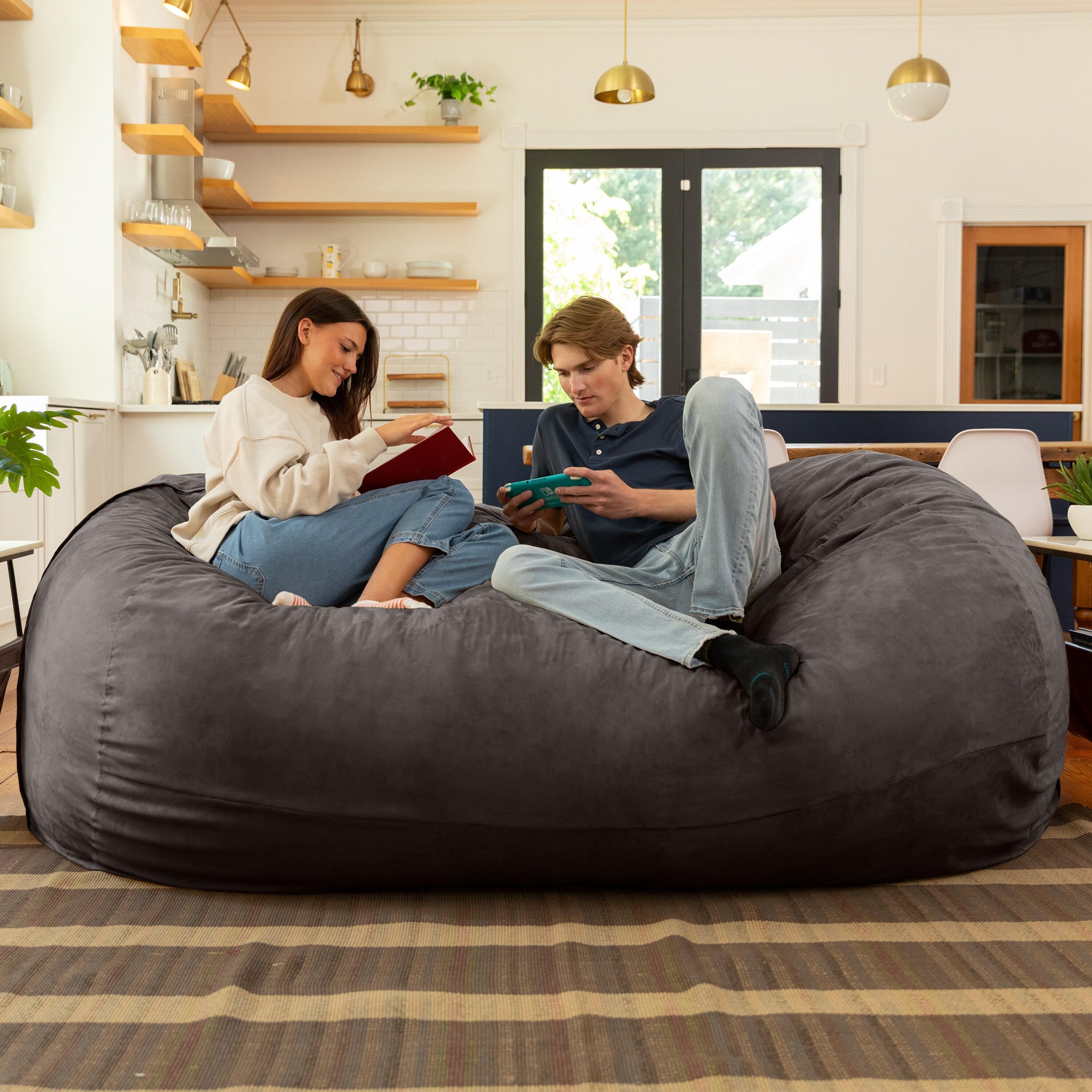 Jaxx 7ft Oversized Bean Bag Couch – Extra Large 3-Seat Floor Sofa