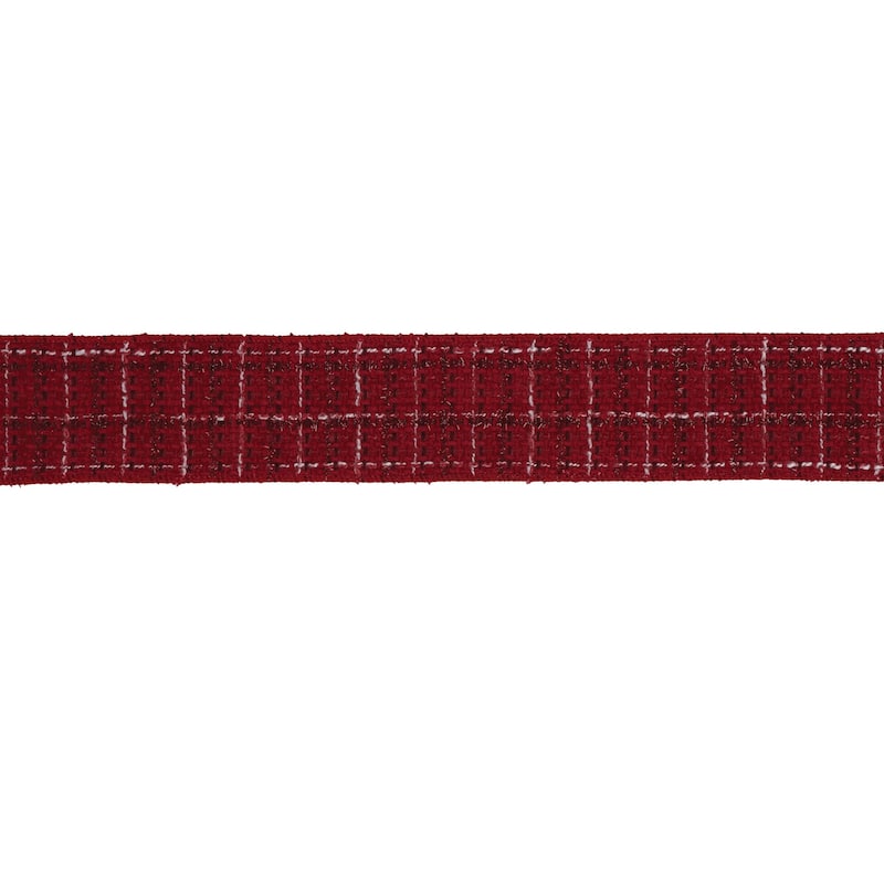 Holiday Wired Plaid Ribbon 5 Yard Roll for Crafts - 180” x 2.5” x 0.25” - Red
