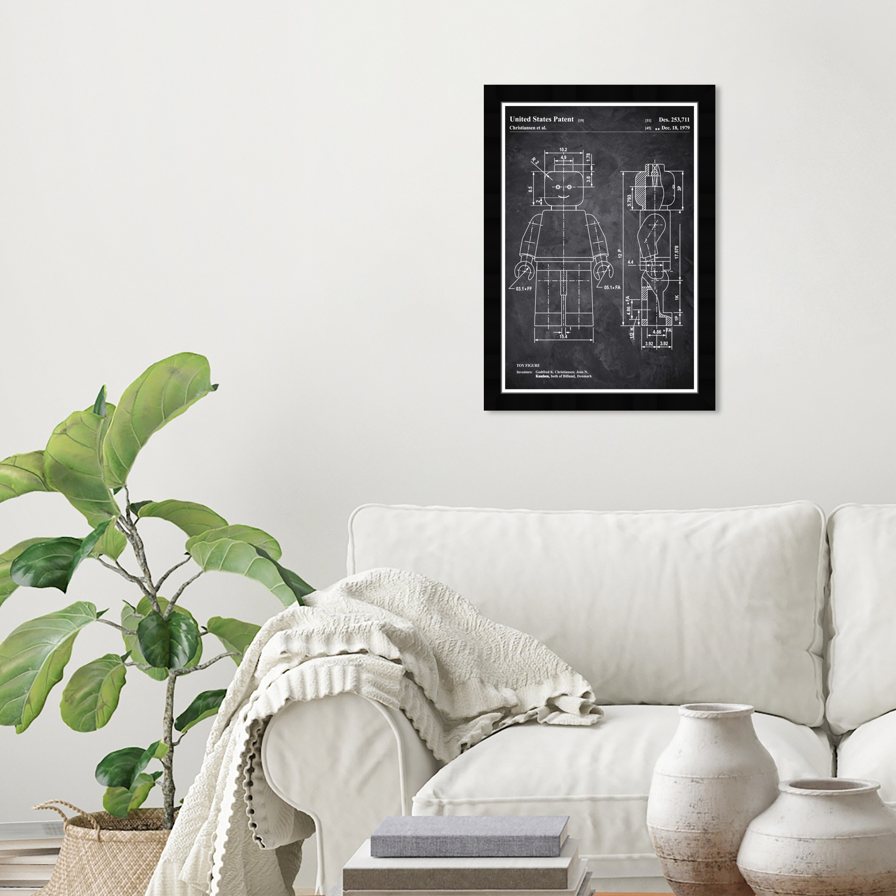 Lego figures on sale framed art