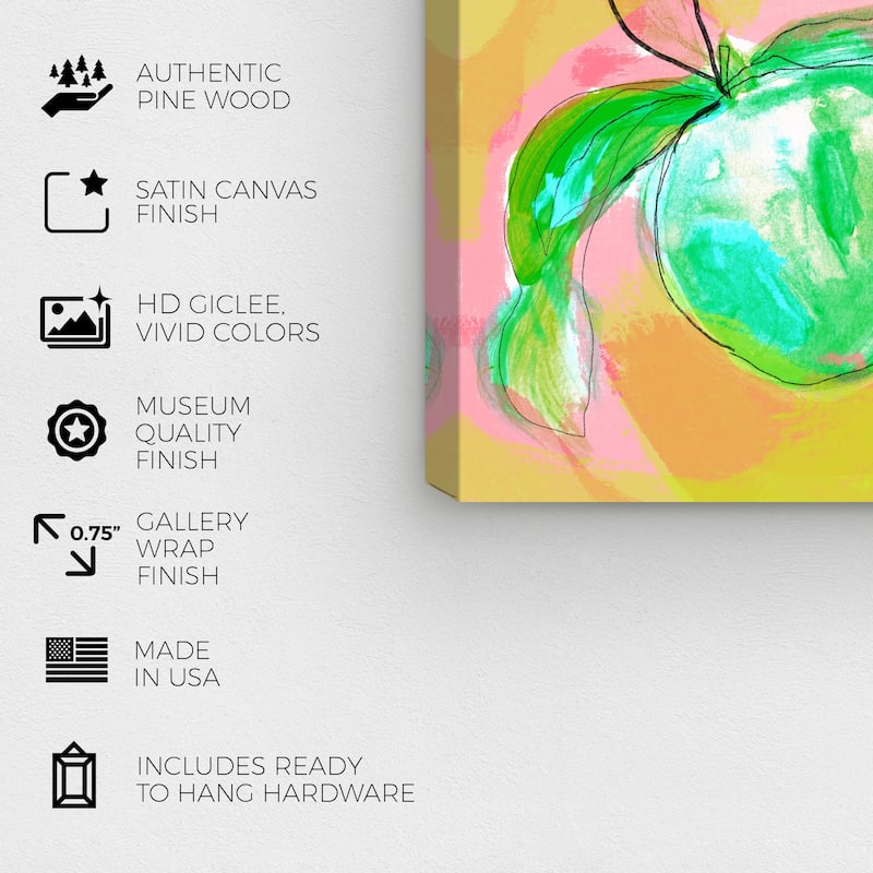 Wynwood Studio Canvas Food and Cuisine Mint Juicy Lemons Green and Light Green Tropical Wall Art Canvas Print