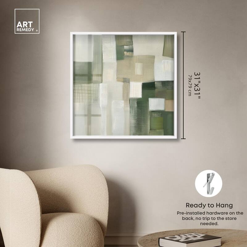 Pale Jade Green II Shadowbox by Art Remedy