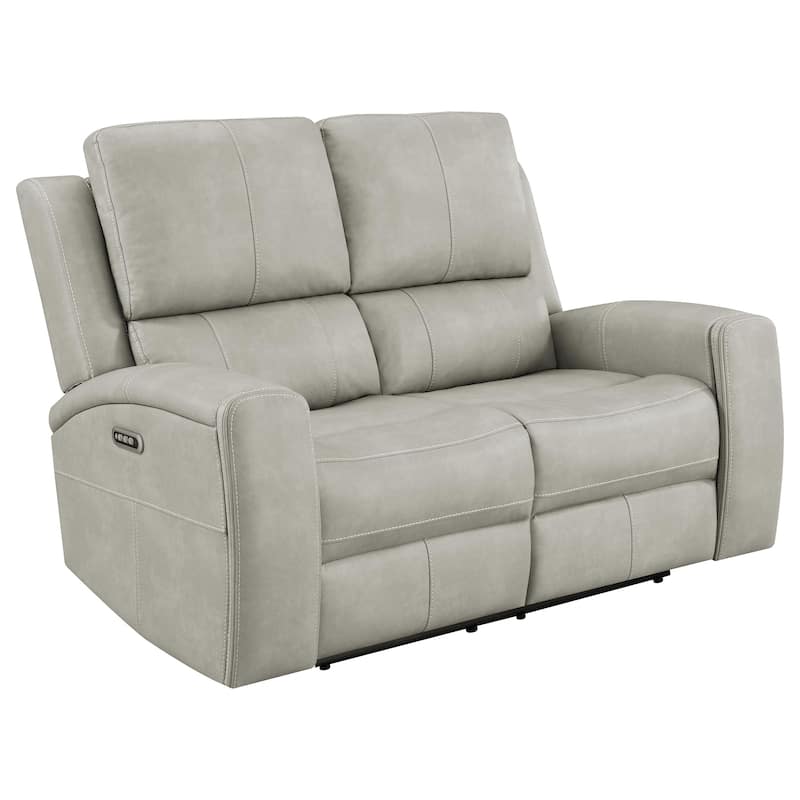 Brickston Triple Power Reclining Loveseat - Grey