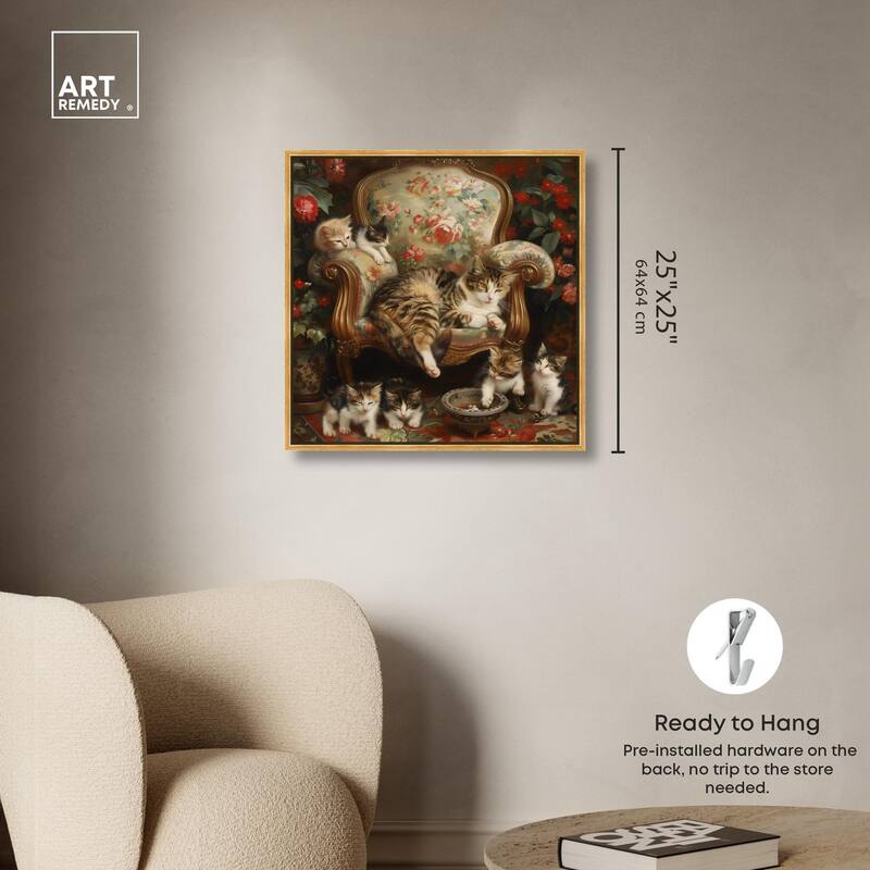 Lounging Cats Canvas by Art Remedy