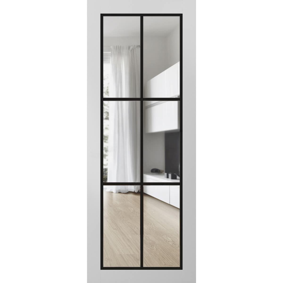 SartoDoors Lucia 2366 | Bedroom Door Barn Door | Solid Wood | 18x80, White Silk Bathroom Door Pantry Door Closet Door