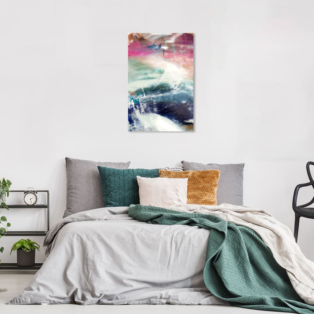 Wynwood Studio Canvas Abstract Rivamare Pink and Modern & Contemporary Wall Art Canvas Print