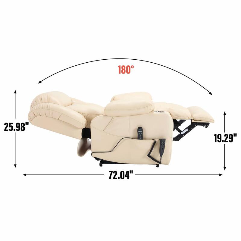 Dual Motor Infinite Position Up to 350 LBS Leatherair Power Lift Recliner Chair