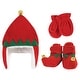 preview thumbnail 2 of 0, Hudson Baby Trapper Hat, Mitten and Bootie Set, Red Elf 12-18 Months - Red Elf