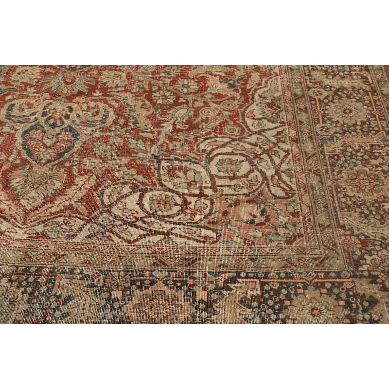 Hand Knotted Oriental 100% Wool Carpet Traditional Floral Oranges & Rust Bakhtiari Area Rug - 11' 6'' X 8' 6''