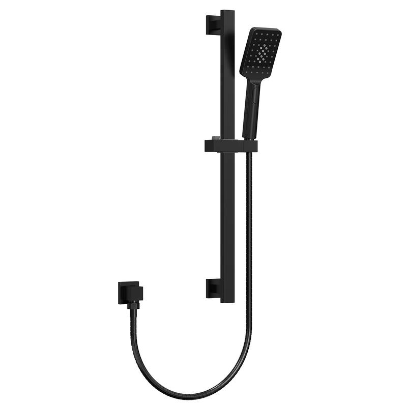 GRANDJOY 3-Spray Handheld Shower Set featuring Adjustable Slide Bar - Matte Black