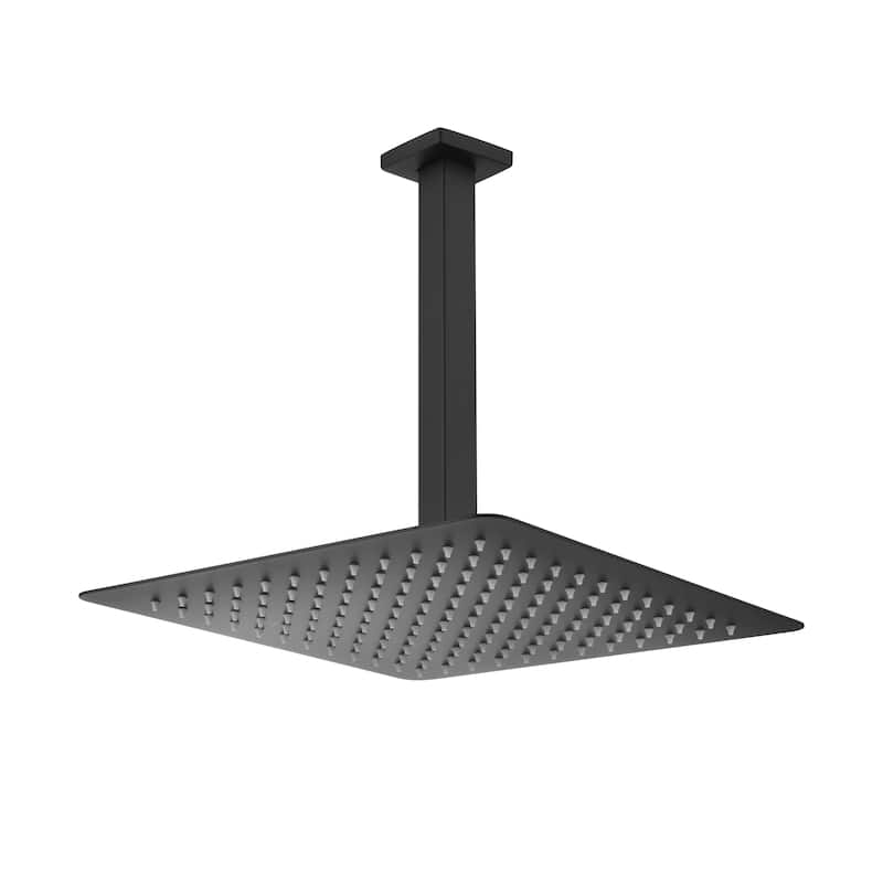 Rain Shower Head High Pressure Rainfall Showerhead Water Saving - Matte Black