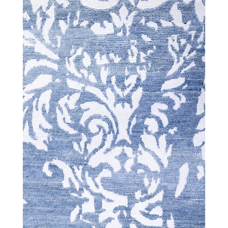 Modern One-of-a-Kind Handmade Area Rug, Blue - 9' 2" x 12' 1"