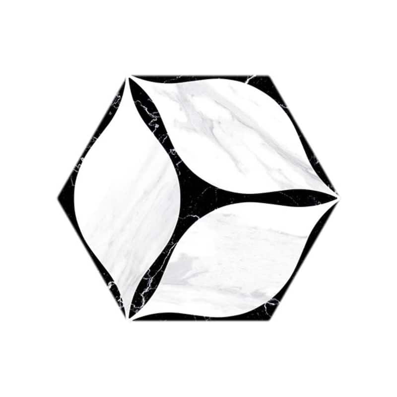 Capricho 8x9 Black Matte Hexagon Porcelain Tile - Floor, Wall, Backsplash