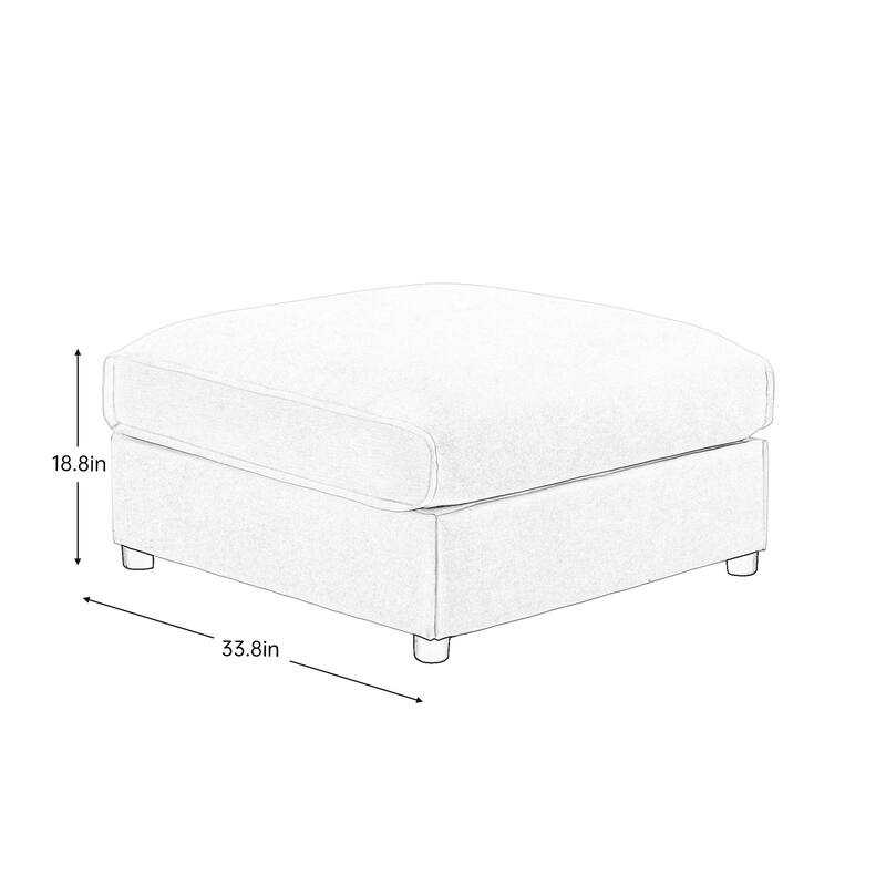 24 Ottoman Sofa -Camel, Luxurious Chenille Comfort