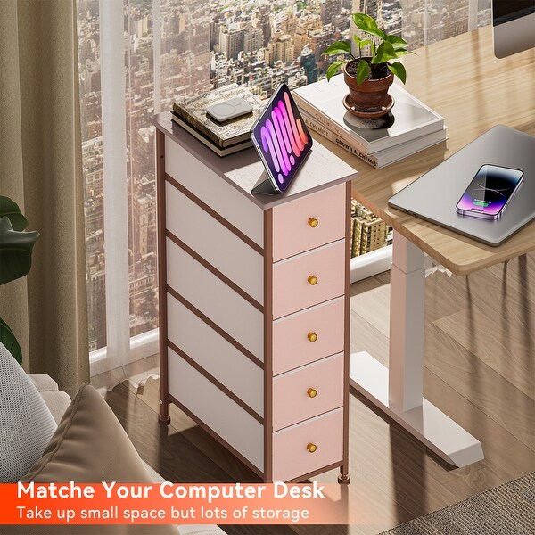 Vertical Narrow 5 Drawers Chest Of Dresser Storage Tower Cabinet Bedroom Organizer On Sale Bed Bath Beyond 40266353