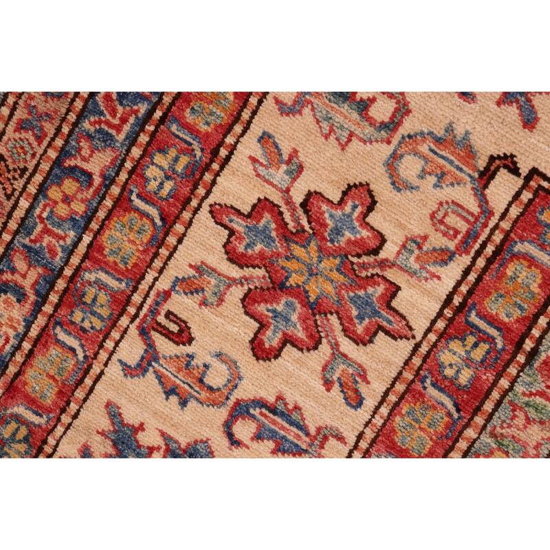 Rustic Super Kazak Sawyer Blue/Beige Hand Knotted Wool Rug - 8'3'' x 10'0''